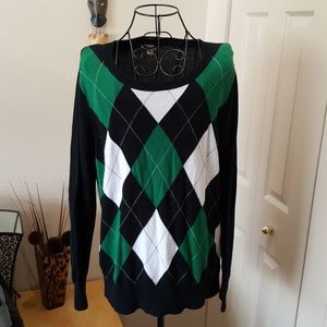 Plus Size Argyle Sweater